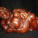 Balinese Father Child Pan Brayut Statue wood carving Sculpture Mas Ubud Bali Art