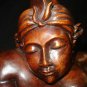 Balinese Father Child Pan Brayut Statue wood carving Sculpture Mas Ubud Bali Art