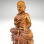 Teaching Buddha Sculpture Upon Lotus Throne Bali Art Hand Carved Wood Statue