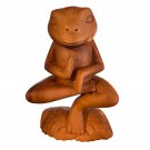 Buddha Frog Statue Yoga Sculpture Vrksansana Tree Pose Wood Carving Balinese Art