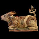 Balinese Vintage Nandi Bull Temple Sculpture Wood Carving Indonesian Folk Art
