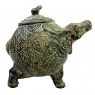 Vintage Water Buffalo Betel Bronze Nut Lime Medicine Container Indonesian Art