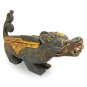 Balinese Singa Foo Dog Statue Temple Offering BOX Polychrome Carved Wood Art