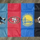 Golden State Warriors San Francisco 49ers Giants Sharks Flag 3x5ft Banner Golden State Warriors San Francisco 49ers Giants Sharks Flag 3x5ft Banner