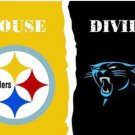 Pittsburgh Steelers and Carolina Panthers Divided Flag 3x5ft Pittsburgh Steelers and Carolina Panthers Divided Flag 3x5ft
