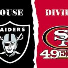 Las Vegas Raiders and San Francisco 49ers Divided Flag 3x5ft Las Vegas Raiders and San Francisco 49ers Divided Flag 3x5ft