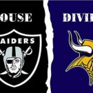 Las Vegas Raiders and Minnesota Vikings Divided Flag 3x5ft Las Vegas Raiders and Minnesota Vikings Divided Flag 3x5ft