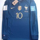 Kylian Mbappe France 2022 World Cup Final Stadium Home Long Sleeve Soccer Jersey