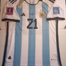 Paulo Dybala Argentina 2022 World Cup Final Match Home Soccer Jersey 2022-2023