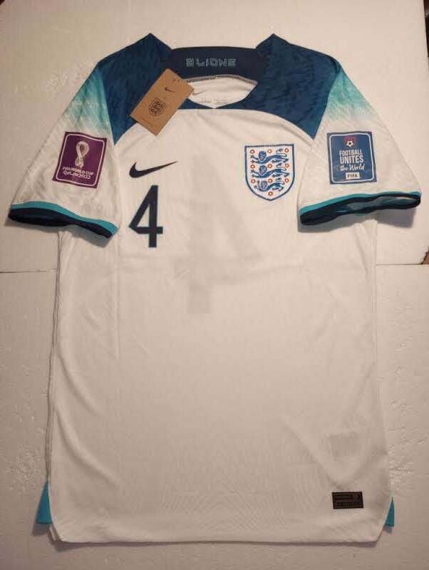 Declan Rice England 2022 World Cup Match Slim White Home Soccer Jersey 2022-2023