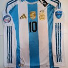 Lionel Messi Argentina Copa America Match Home Long Sleeve Soccer Jersey 2023-24 Lionel Messi Argentina Copa America Match Home Long Sleeve Soccer Jersey 2023-24