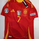 Alvaro Morata Spain 2024 Euro Final Match Slim Red Home Soccer Jersey 2024-2025