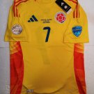 Luis Diaz #7 Colombia 2024 Copa America Final Match Home Soccer Jersey 2023-2024