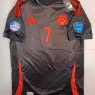 Luis Diaz #7 Colombia 2024 Copa America Match Slim Away Soccer Jersey 2023-2024