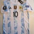 Lionel Messi Argentina 2022 Finalissima Stadium White Home Soccer Jersey 2021-22