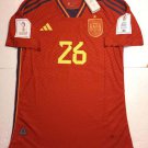 Pedri #26 Spain 2022 World Cup Qatar Match Slim Red Home Soccer Jersey 2022-2023