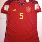Sergio Busquets Spain 2022 World Cup Match Slim Red Home Soccer Jersey 2022-2023