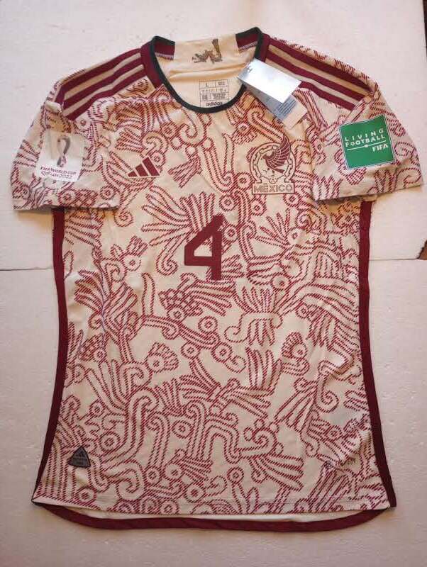 Edson Alvarez Mexico 2022 World Cup Qatar Match Slim White Away Soccer Jersey