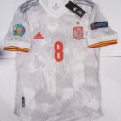 Koke #8 Spain 20/21 Euro Match Slim White Away Soccer Jersey 2020-2021