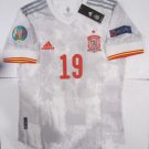 Dani Olmo #19 Spain 20/21 Euro Match Slim White Away Soccer Jersey 2020-2021