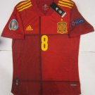 Koke #8 Spain 20/21 Euro Match Slim Red Home Soccer Jersey 2020-2021