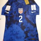 Sergino Dest #2 USA USMNT 2022 World Cup Match Slim Fit Blue Away Soccer Jersey