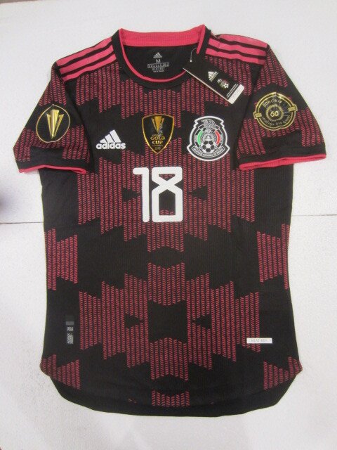 Andres Guardado Mexico Gold Cup Champions Match Black Home Soccer Jersey 2020-21