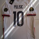Christian Pulisic #10 USA USMNT 2021 Gold Cup Stadium White Home Soccer Jersey