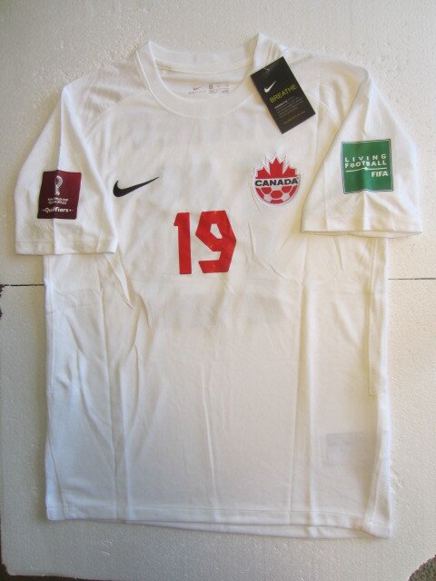 Alphonso Davies #19 Canada 2022 World Cup Qualifiers Stadium Away Soccer Jersey