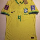 Richarlison Brazil 2022 World Cup Qatar Match Slim Fit Yellow Home Soccer Jersey Richarlison Brazil 2022 World Cup Qatar Match Slim Fit Yellow Home Soccer Jersey