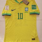 Neymar #10 Brazil 2022 World Cup Match Player Version Yellow Home Soccer Jersey Neymar #10 Brazil 2022 World Cup Match Player Version Yellow Home Soccer Jersey