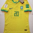 Vini Jr #20 Brazil 2022 World Cup Match Player Version Yellow Home Soccer Jersey Vini Jr #20 Brazil 2022 World Cup Match Player Version Yellow Home Soccer Jersey