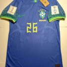 Gabriel Martinelli Brazil 2022 World Cup Match Slim Fit Blue Away Soccer Jersey