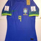 Richarlison Brazil 2022 World Cup Qatar Match Slim Fit Blue Away Soccer Jersey