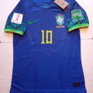 Neymar Jr. Brazil 2022 World Cup Match Player Version Blue Away Soccer Jersey Neymar Jr. Brazil 2022 World Cup Match Player Version Blue Away Soccer Jersey