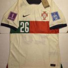 Goncalo Ramos Portugal 2022 World Cup Qatar Match Slim White Away Soccer Jersey