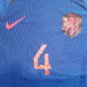Virgil van Dijk Netherlands 2022 World Cup Match Slim Blue Away Soccer Jersey