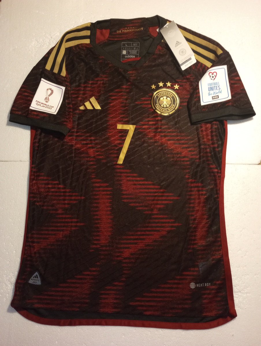 Kai Havertz Germany 2022 World Cup Qatar Match Slim Fit Black Away Soccer Jersey