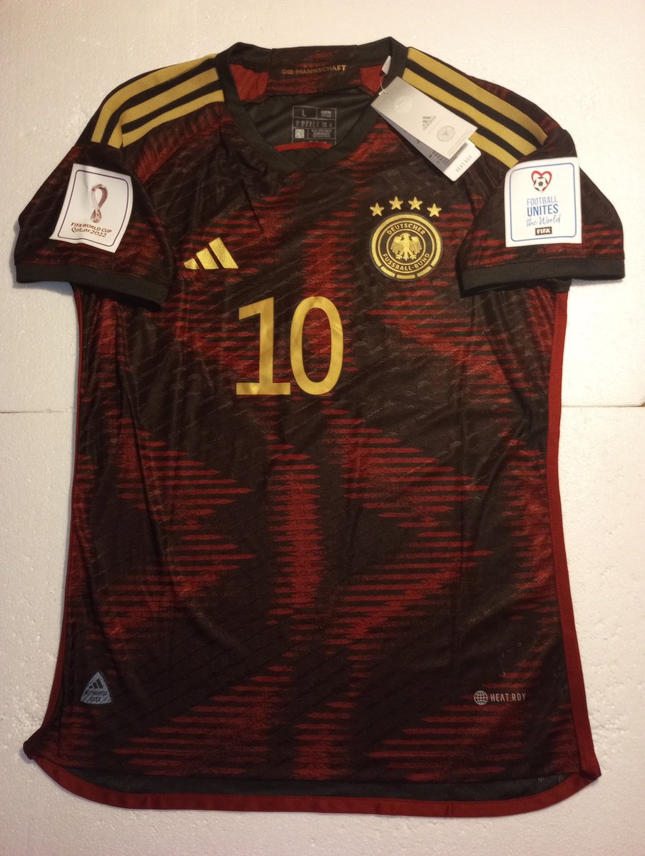 Serge Gnabry Germany 2022 World Cup Qatar Match Slim Black Away Soccer Jersey