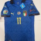 Ciro Immobile Italy 20/21 Euro Final Match Slim Blue Home Soccer Jersey 2020-21