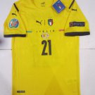 Gianluigi Donnarumma Italy 20/21 Euro Final Match Yellow Soccer Jersey 2020-2021