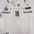 Nicolo Barella Italy 20/21 Euro Match Slim White Away Soccer Jersey 2020-2021
