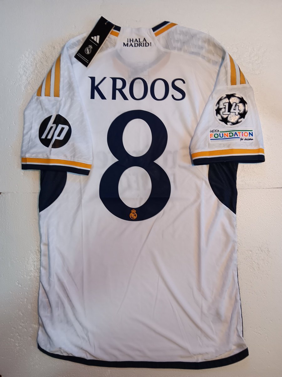 Toni Kroos Real Madrid UCL Final Match Slim White Home Soccer Jersey 2023-2024