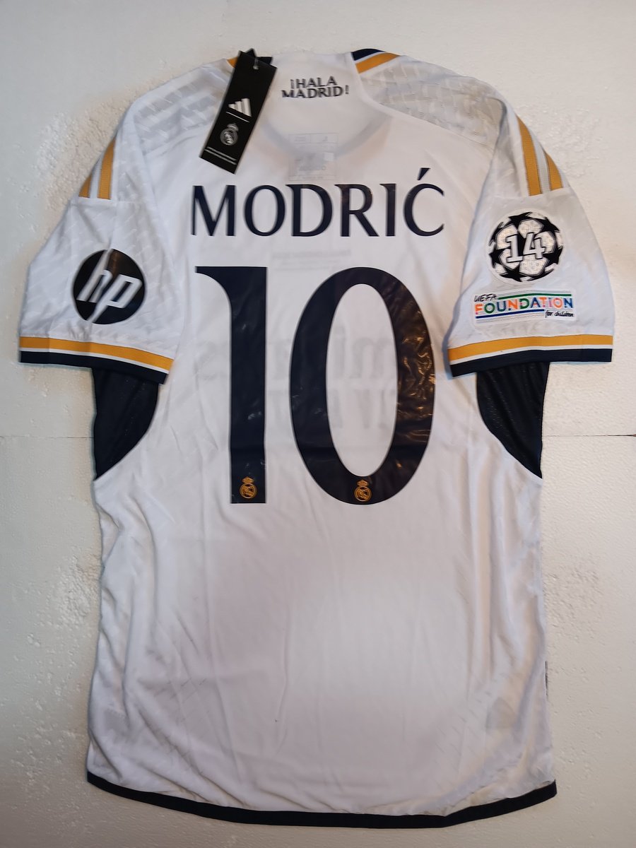 Luka Modric Real Madrid UCL Final Match Slim White Home Soccer Jersey 2023-2024