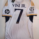 Vini Jr. #7 Real Madrid UCL Final Match Slim White Home Soccer Jersey 2023-2024