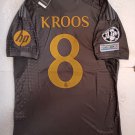 Toni Kroos #8 Real Madrid UCL Match Slim Black Third 3rd Soccer Jersey 2023-2024