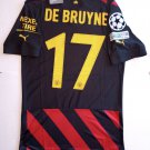 Kevin De Bruyne Manchester City UCL Match Slim Black Away Soccer Jersey 2022-23