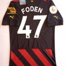 Phil Foden Manchester City EPL Match Slim Fit Black Away Soccer Jersey 2022-2023