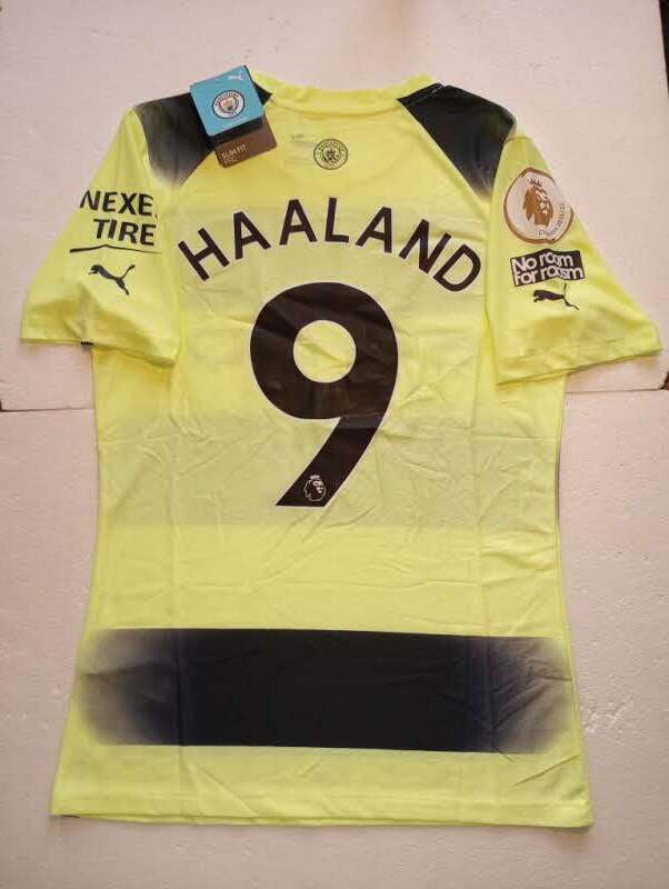 Erling Haaland Manchester City EPL Match Slim Green Third Soccer Jersey 2022-23