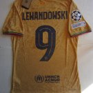 Robert Lewandowski FC Barcelona UCL Match Slim Gold Away Soccer Jersey 2022-2023